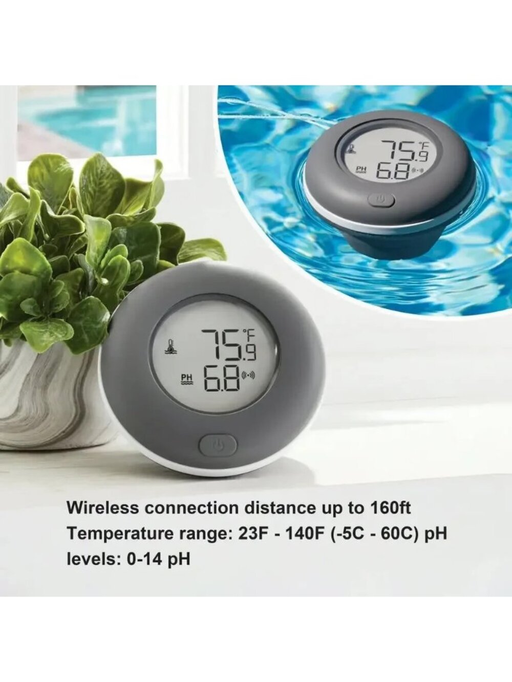 Mainstays 2-in-1 Multi-Function Wireless Pool Thermometer